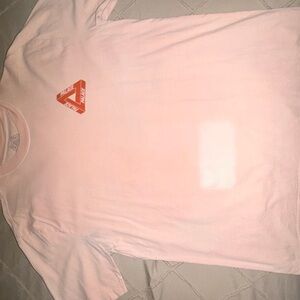 PALACE Light Pink Tee with Orange Logo